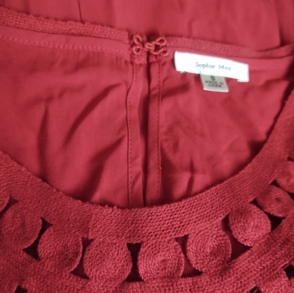 Sophie Max women's Red long sleeve blouse size S - Picture 9 of 11